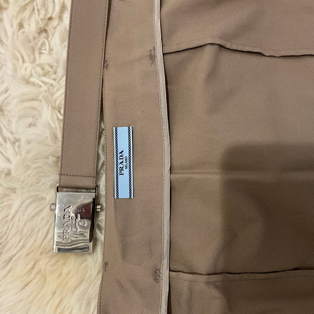 Prada Milano Beige Belted Pencil Skirt Size 38 - Like New - Picture 14 of 16